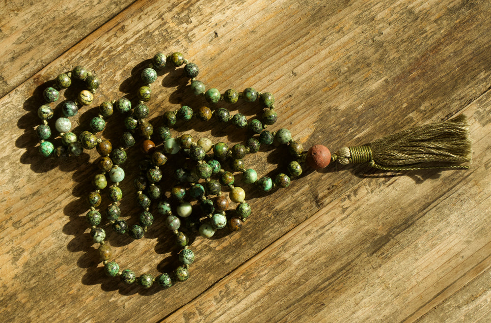 EVOLUTION African Turquoise Knotted Mala