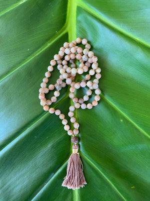 Sunstone Knotted Mala