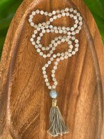 FRESH START Moonstone Knotted Mala